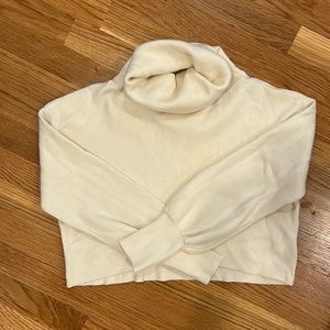 Cream Cropped Turtleneck